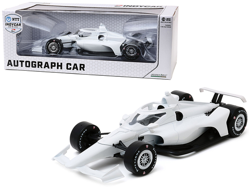 Autograph IndyCar Plain White with Chrome Wheels \NTT IndyCar Series\"