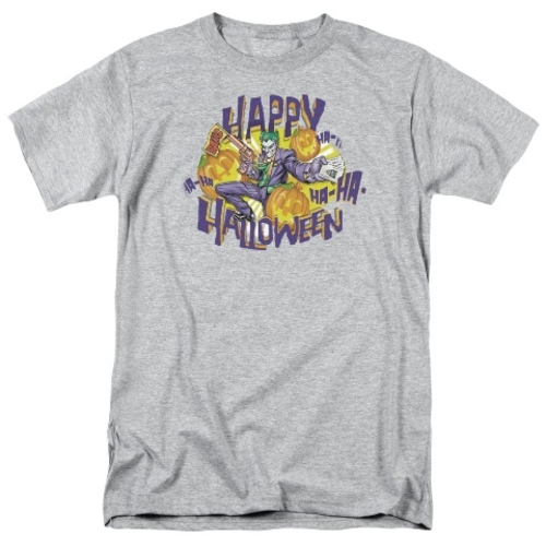 Trevco Batman-Ha Ha Halloween - Short Sleeve Adult 18-1 Tee - Heather&