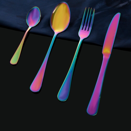 1Pcs Rainbow Dinner Set Wedding Travel Cutlery