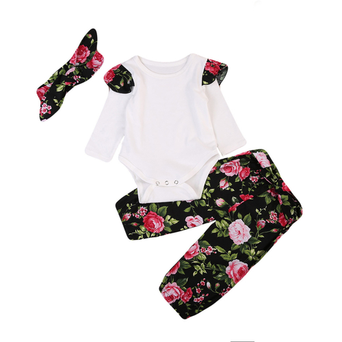 New Babies Girl 3 pcs Clothing Set Cute Newborn