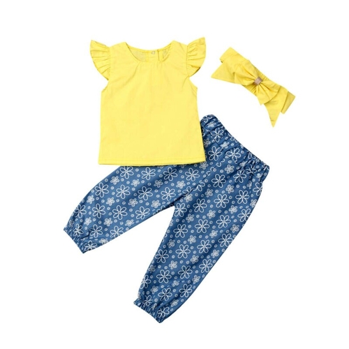 Sweet Children Baby Girls Clothes Sets 3Pcs