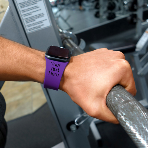 Custom Text HD Purple Watch Band Compatible with Apple Watch