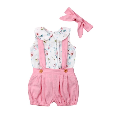 Baby Clothes Set Infant Kid Baby Girl Floral Tops