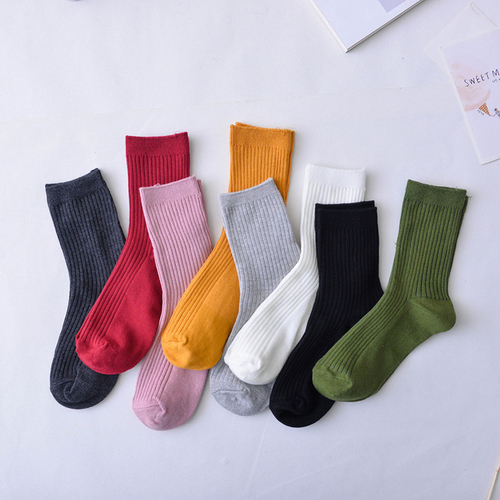 Women Brand Basic Socks Daily Socks  Solid Colors