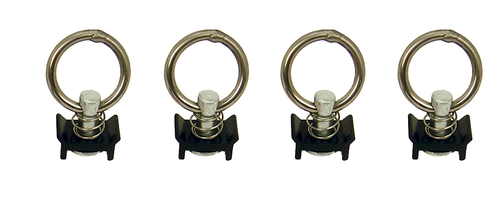 Pit Posse 11001-4BK S Track Single Stud Ring, Black - Pack of 4