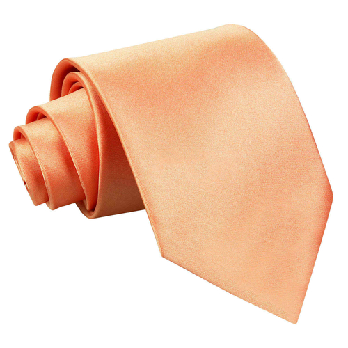 Plain Satin Classic Tie - Coral