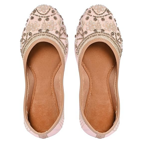Women's Punjabi Jutti 100% Leather (Size-UK-9) (Color-PINK)