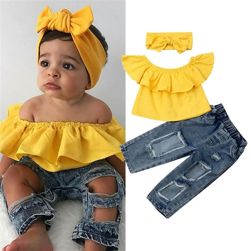 Fashion Kids Baby Girl Outfits Clothing Off