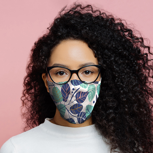 Simple Leaves Design Reusable Face Covering - Large