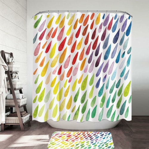 Colorful Rain Drops Shower Curtain