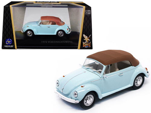 1972 Volkswagen Beetle Closed Top Light Blue 1/43 Diecast Model Car by