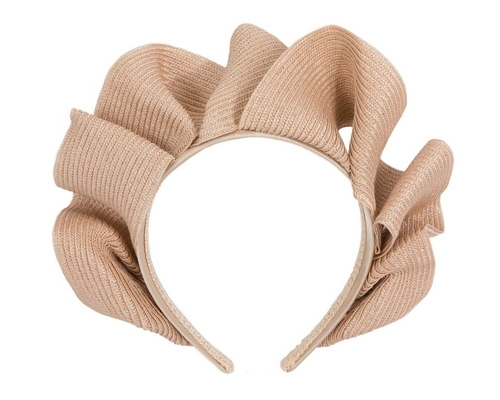 Large nude crown racing fascinator