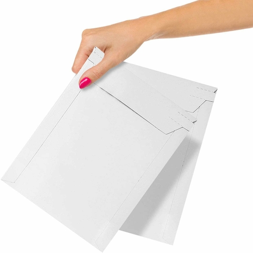 Rigid Flat Mailers 7" x 9", Pack of 10 White Cardboard Mailer