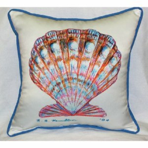 Betsy Drake ZP112 Scallop Shell Throw Pillow- 22 x 22 in.