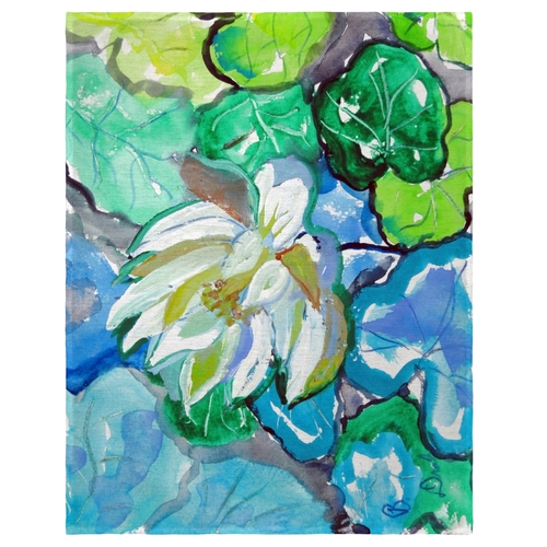 Betsy Drake PM841 14 x 18 in. White Lily Flower Place Mat - Set of 4