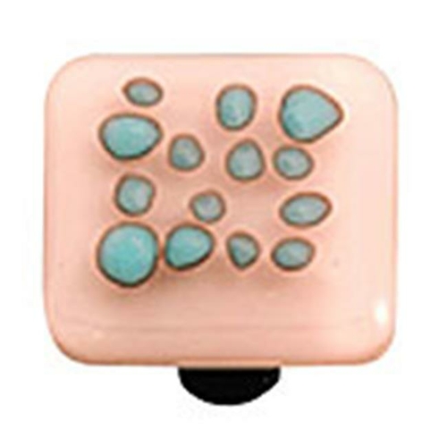 Hot Knobs HK6000-KA Reactive Clear Petal Pink Square Glass Cabinet Kno