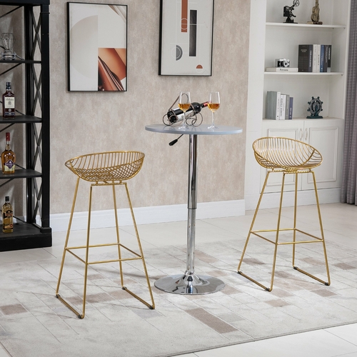 HOMCOM Counter Bar stools Set of 2, Modern Tall Bar Chairs for Kitchen