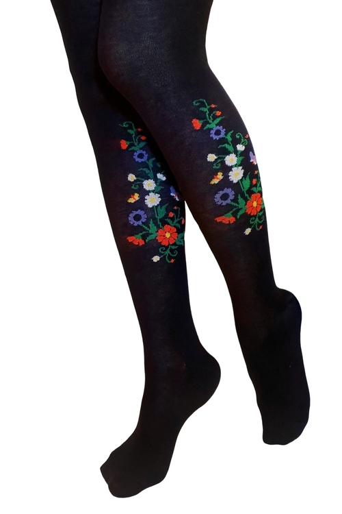 MIRJAM black tights with national pattern for wome
