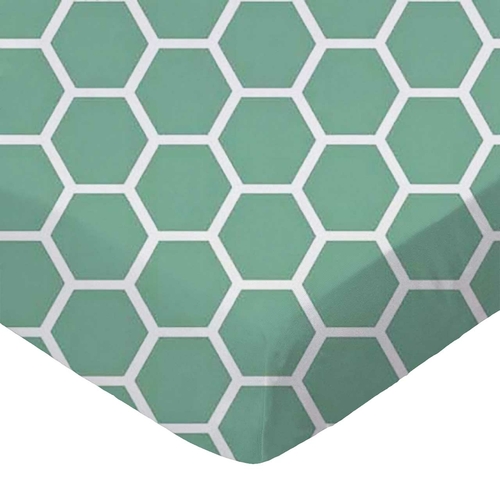 SheetWorld Fitted Crib Sheet - 100% Cotton Woven - Seafoam Blue