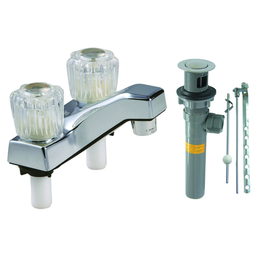 Home Plus 45273 Traditional Chrome Two Handle Lavatory Pop-Up Faucet 4