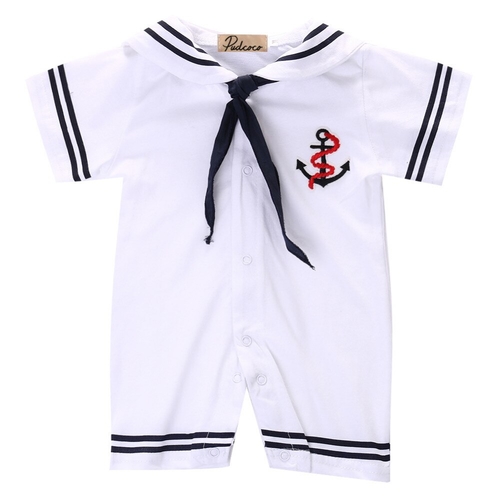 Cute Navy Style Baby Romper Baby Boys Girls