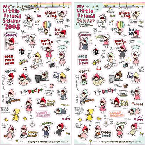 6 Sheets Cute PVC DIY Stickers Decoration Sticker