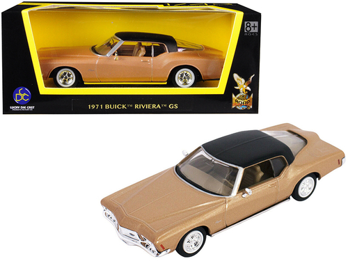 1971 Buick Riviera GS Gold with Black Top 1/43 Diecast Model Car by