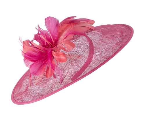 Large fuchsia fascinator