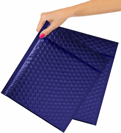 Pack of 10 Metallic Dark Blue Bubble Mailers 8.5 x 11 Dark Blue Padded