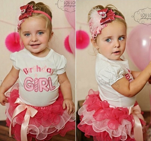 Baby Girls Birthday Party Layered Ribbon Bow Tutu