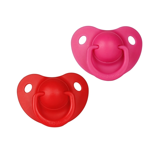 Doodalou Pacifier - Red and Hot Pink - Small