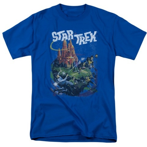Trevco Star Trek-Vulcan Battle - Short Sleeve Adult 18-1 Tee - Royal- 