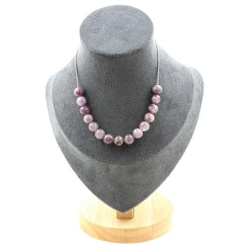 Purple Mica from Tanzania 8 mm 15 beads necklace.