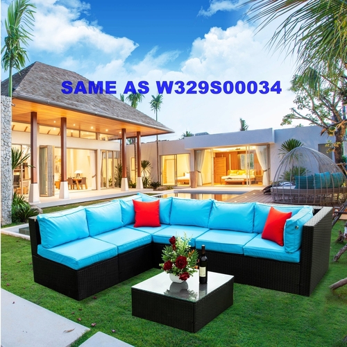 5 Pieces PE Rattan sectional Outdoor Furniture Cushioned  U Sofa set