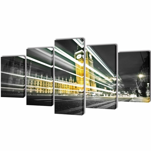 Canvas Wall Print Set London Big Ben 39" x 20"