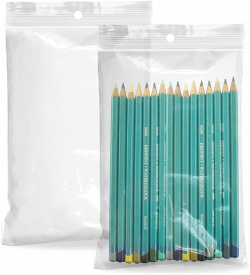 Pack of 1000 Zipper Bags with Hang Hole 6 x 9. Clear Polyethylene Bags