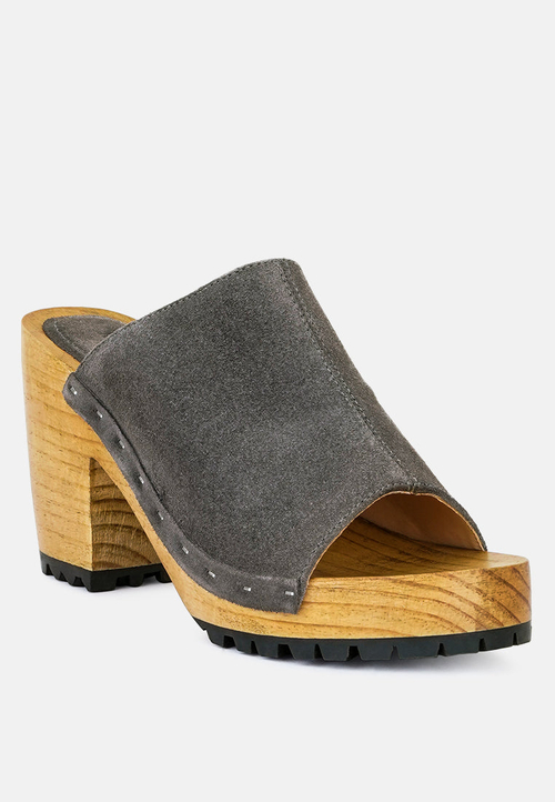 Jarrah Suede Slide Clogs