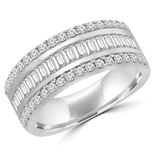 Majesty Diamonds MDR190104-P 0.87 CTW Baguette Diamond Vintage Three-R