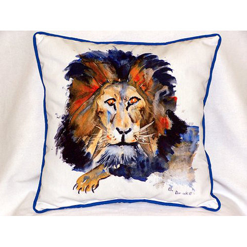 Betsy Drake HJ168 Lion Large Indoor & Outdoor Pillow 18 x 18