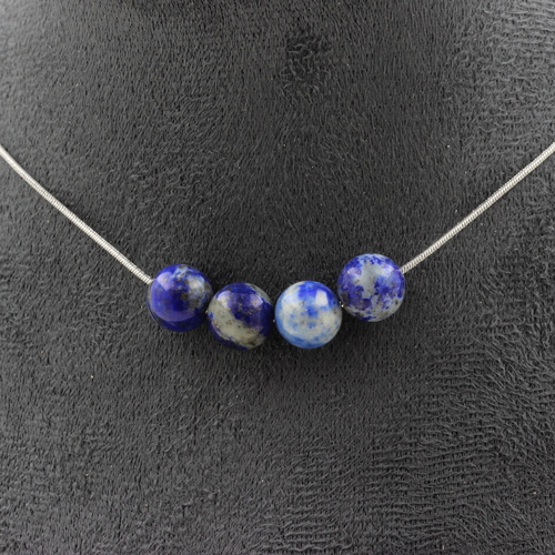 Lapis Lazuli from Pakistan quality 5A 8mm 4 beads necklace