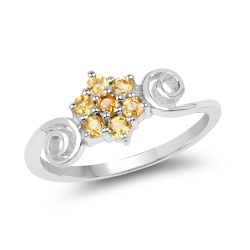 0.35 Carat Genuine Citrine .925 Sterling Silver Ring