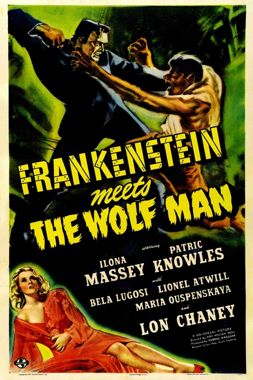 Frankenstein Wolfman Monster Movie Poster 8 x 12 inch Tin Sign