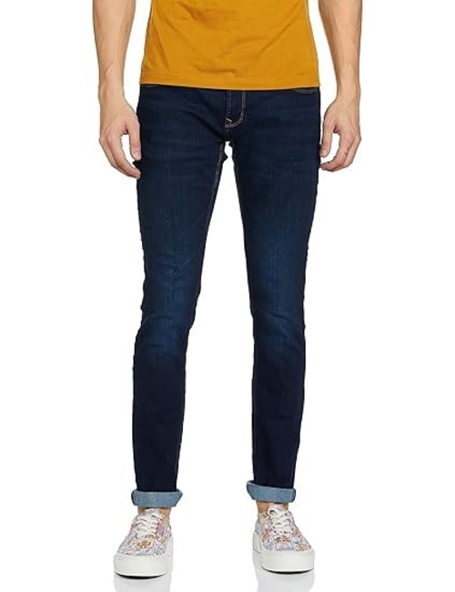 Men Classic Straigh fit Casual Ankle Length Jeans (Size-M) (Color-NAVY