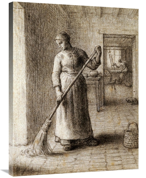 Global Gallery GCS-266883-36-142 36 in. Woman Sweeping Her Home Art Pr