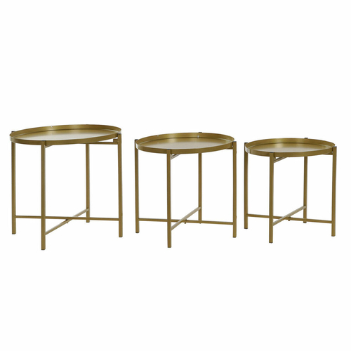 Set of 3 small tables DKD Home Decor Golden Metal (47,5 x 47,5 x 43