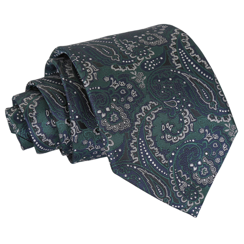 Royal Paisley Classic Tie - Green & Navy