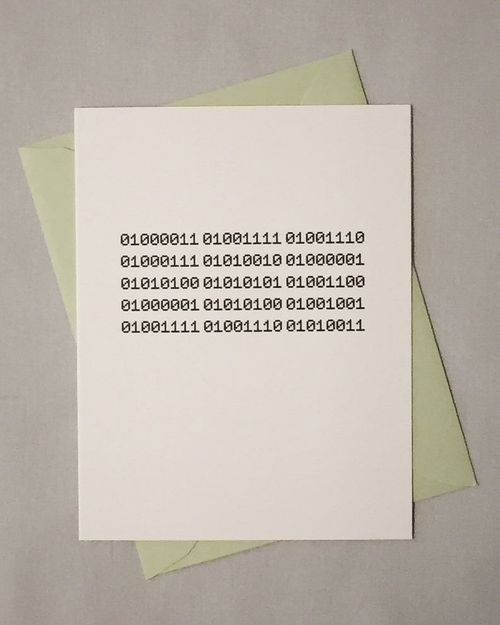 Congratulations Binary Code Card