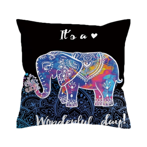 Elephant Cushion Cover Boho Printed Pillow Case