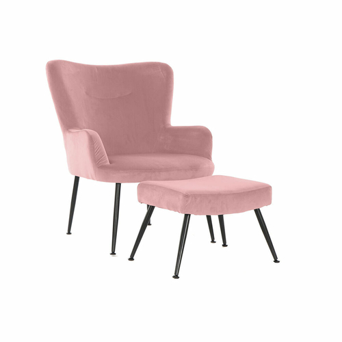 Armchair DKD Home Decor S3023869 Black Pink Metal Plastic Velvet