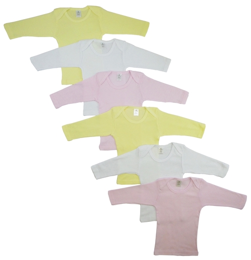 Bambini CS-052L-052L Boys Pastel Long Sleeve Lap T-shirts, White w